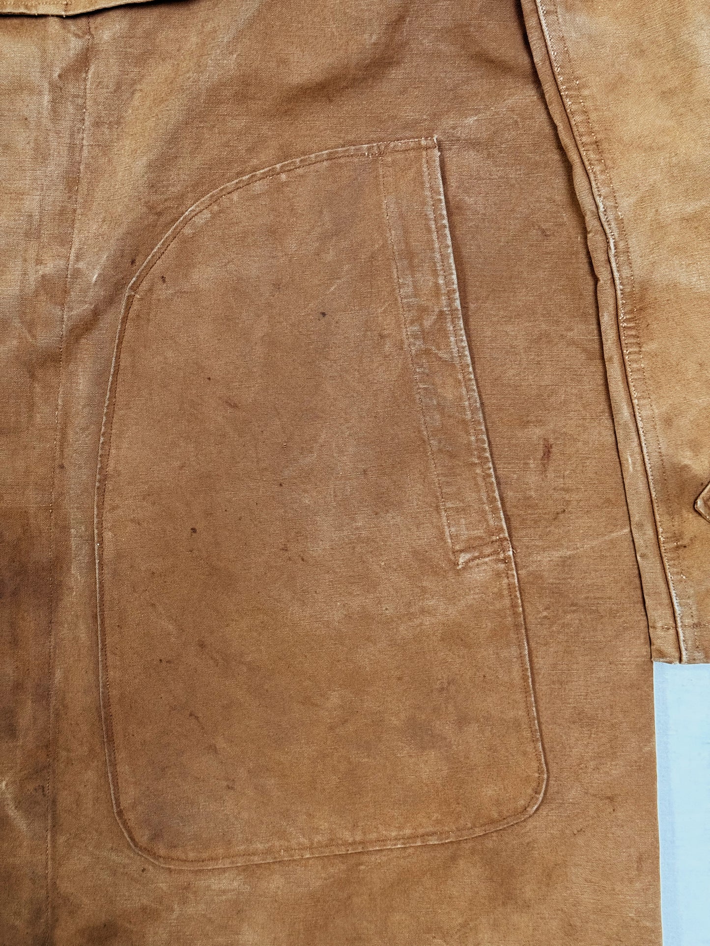 1950s French Brown Canvas Hunting Jacket with Detachable Cape