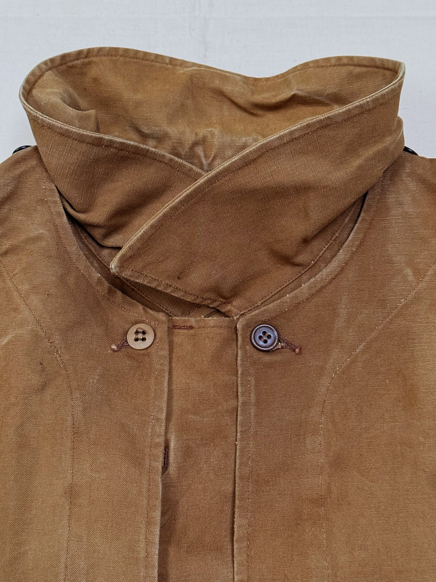 1950s French Brown Canvas Hunting Jacket with Detachable Cape