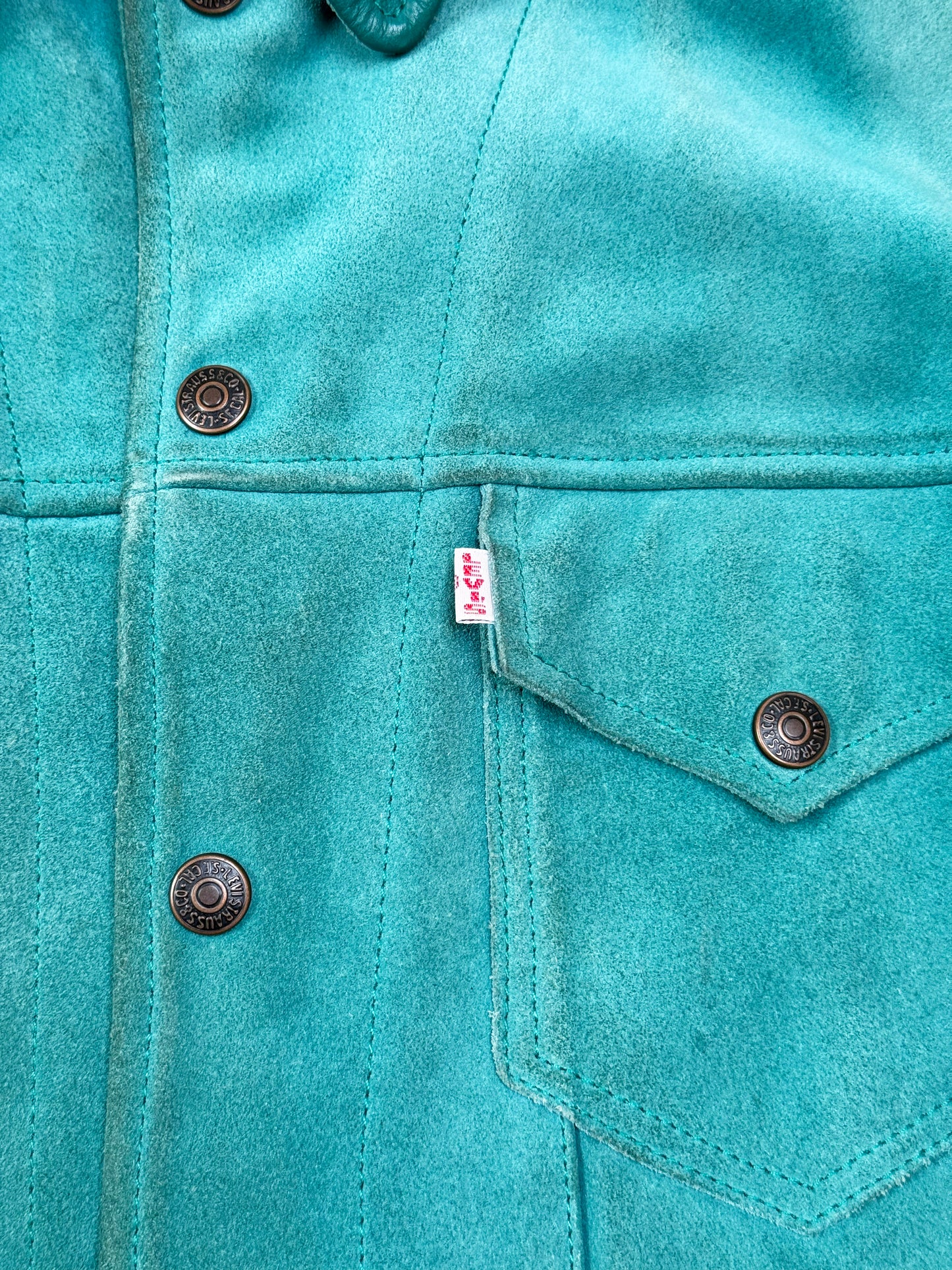 Levi’s Vintage Clothing Teal Suede Type III Trucker Jacket [M]