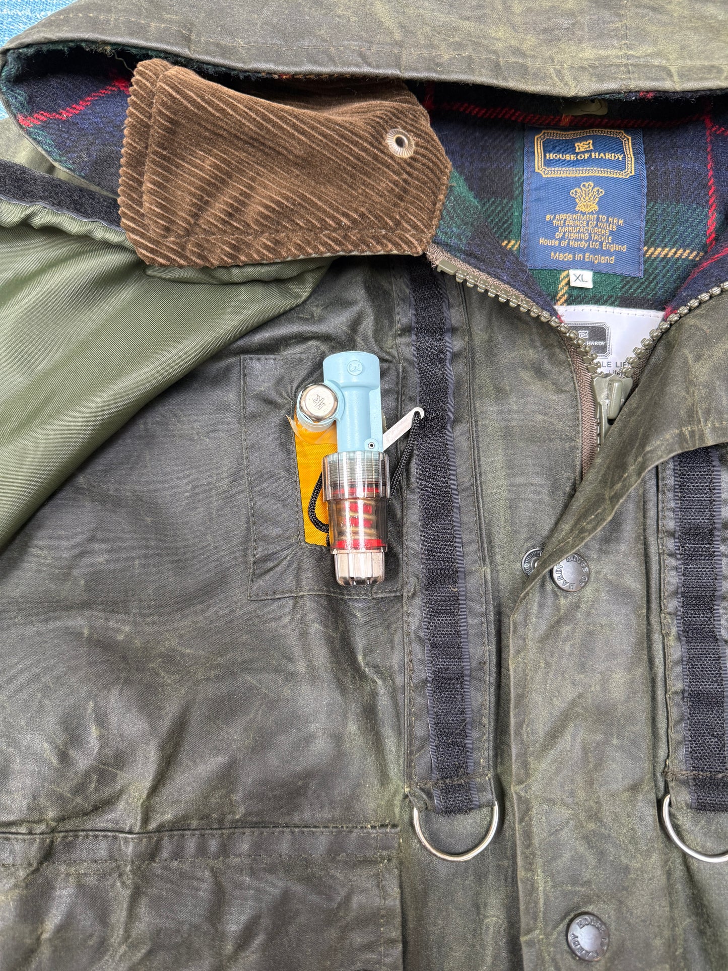 1993 House of Hardy Waxed Wading Jacket with Inflatable Life jacket [XL]