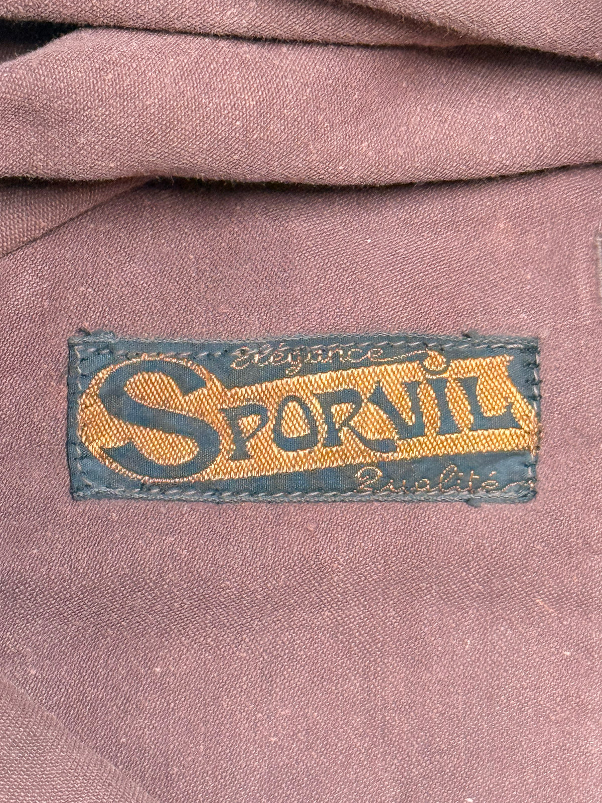 1950s French Sportil Rare Burgundy Moleskin Cyclist Jacket