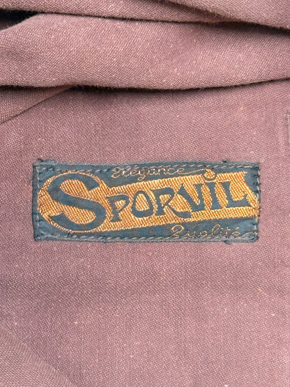 1950s French Sportil Rare Burgundy Moleskin Cyclist Jacket