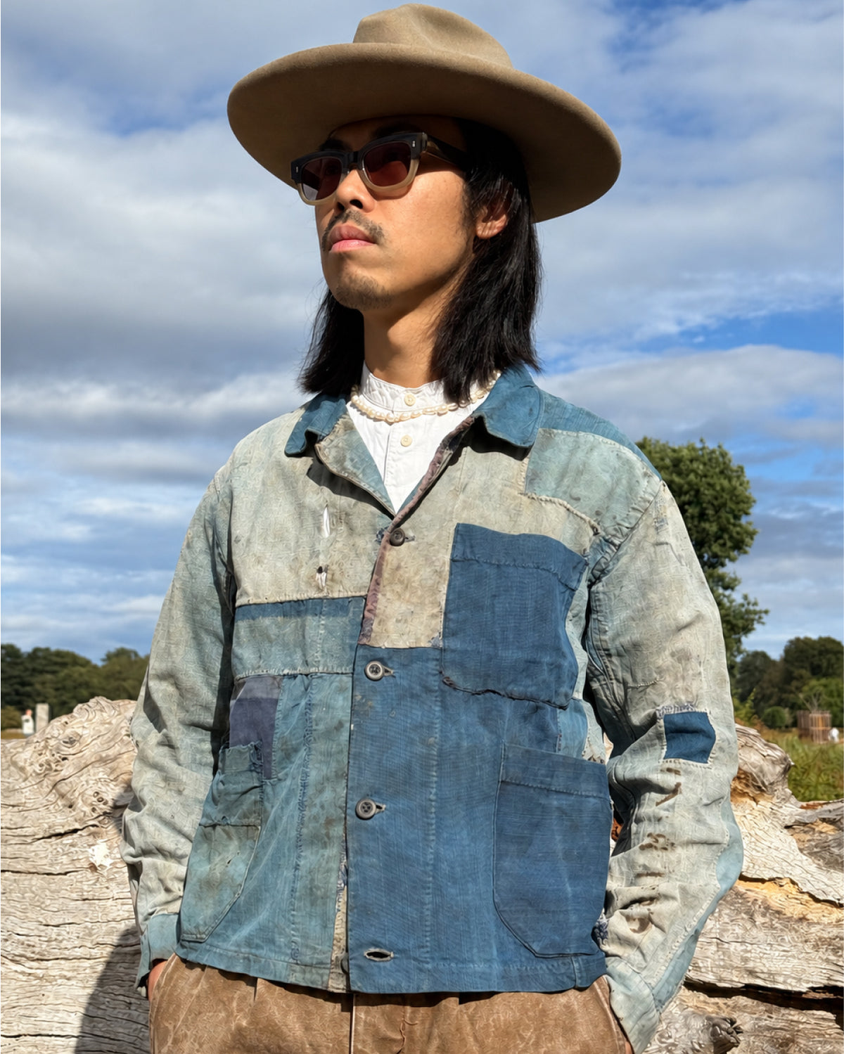1910s–30s Exceptional Rare French Indigo Patchwork Workwear Jacket